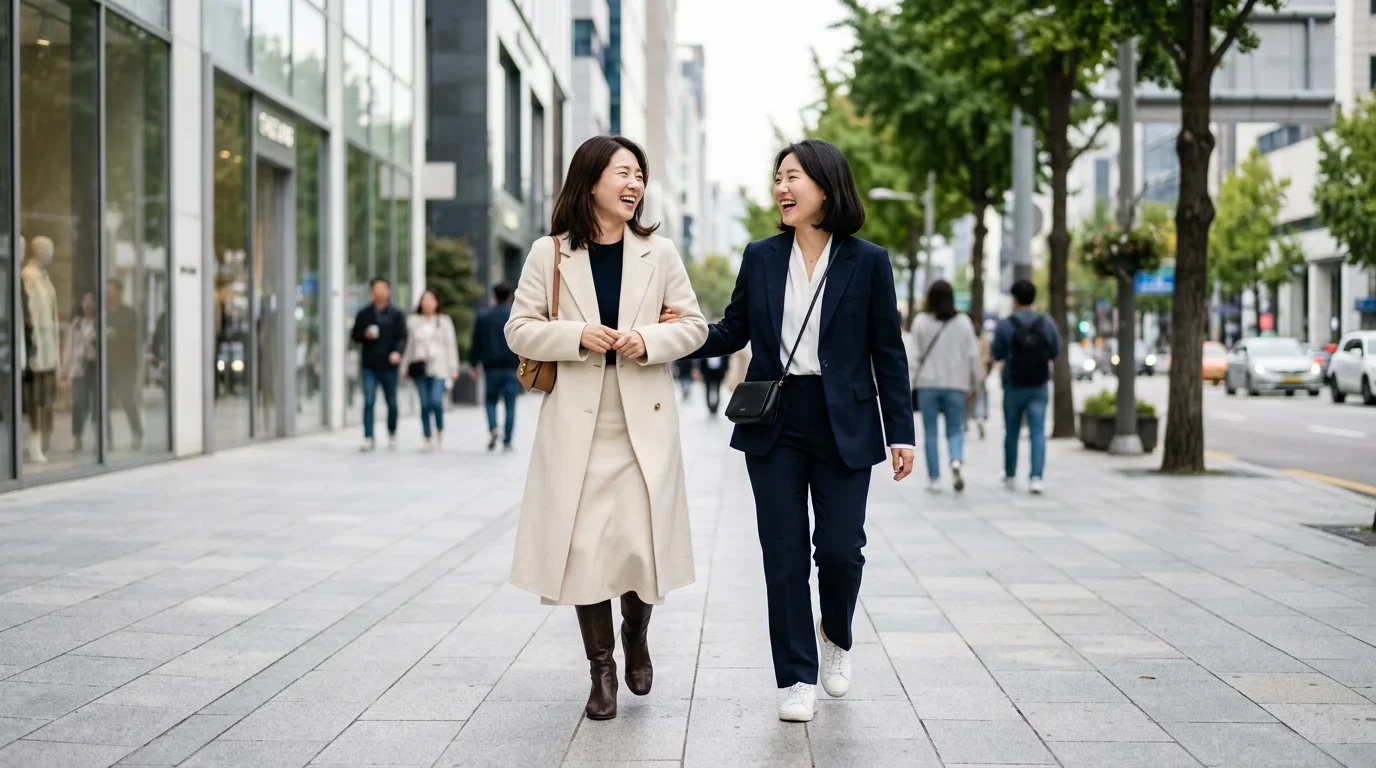 도심에서 자신감 있는 일상 룩