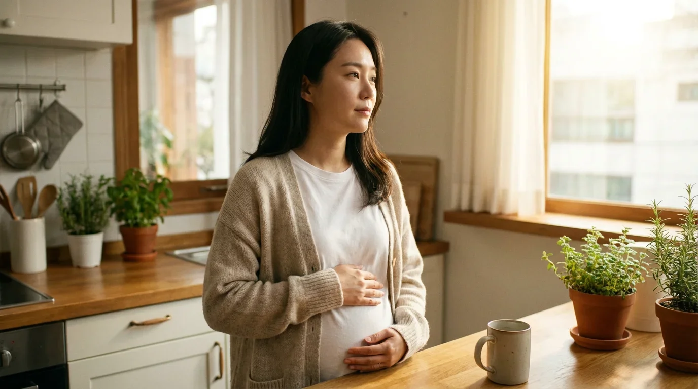 출산 후 편안한 홈웨어 차림