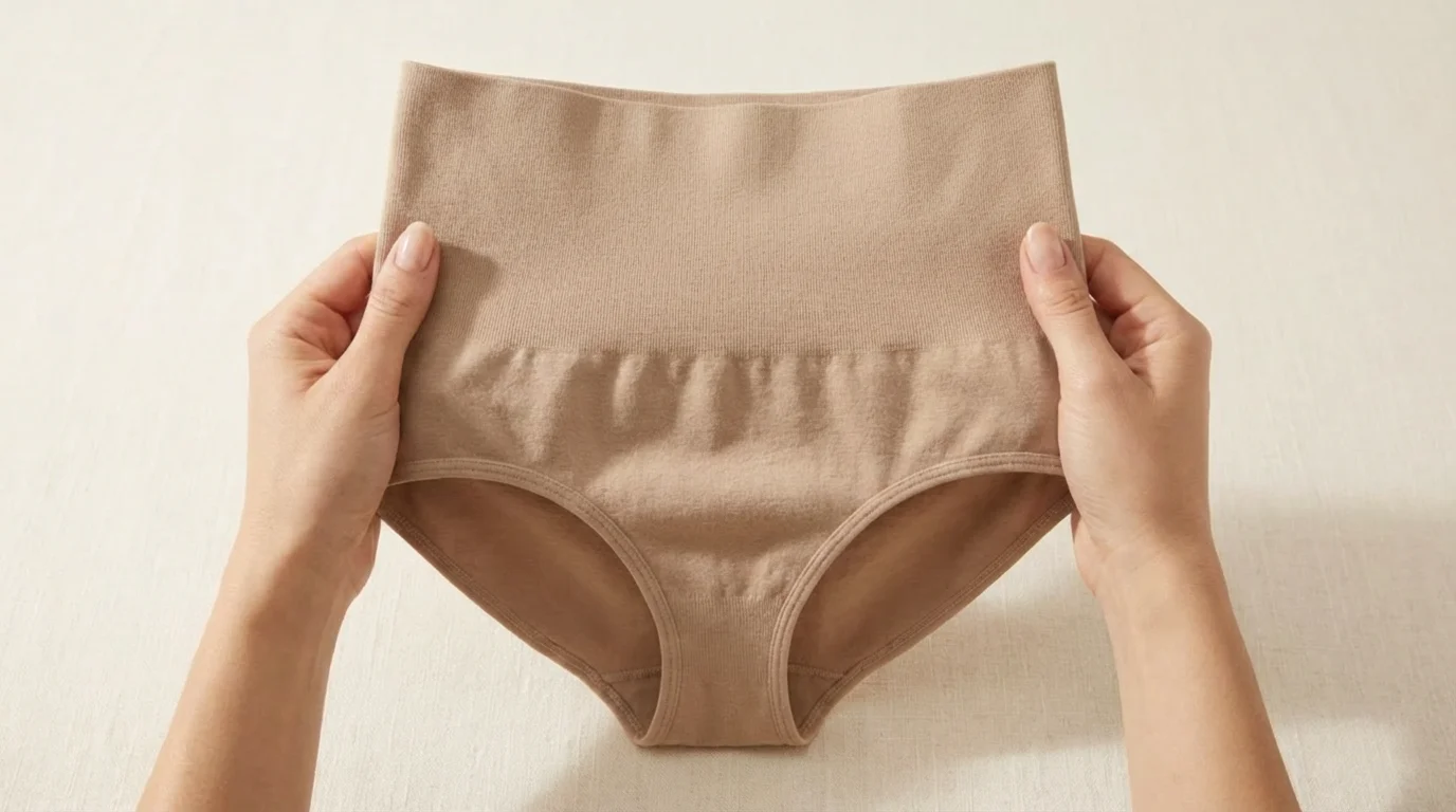 두 손으로 들어 올린 프리미엄 보정 하의